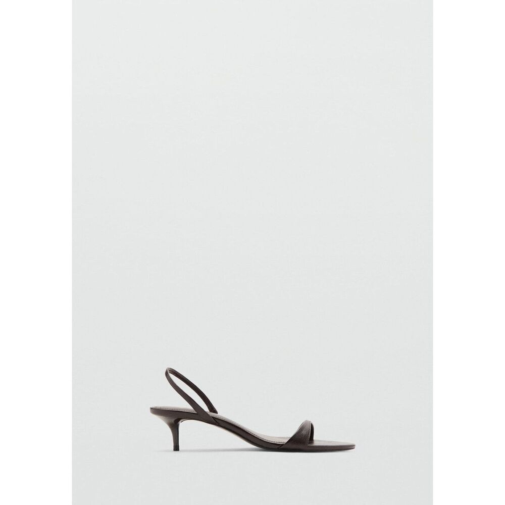Kitten-heel sandals with strap